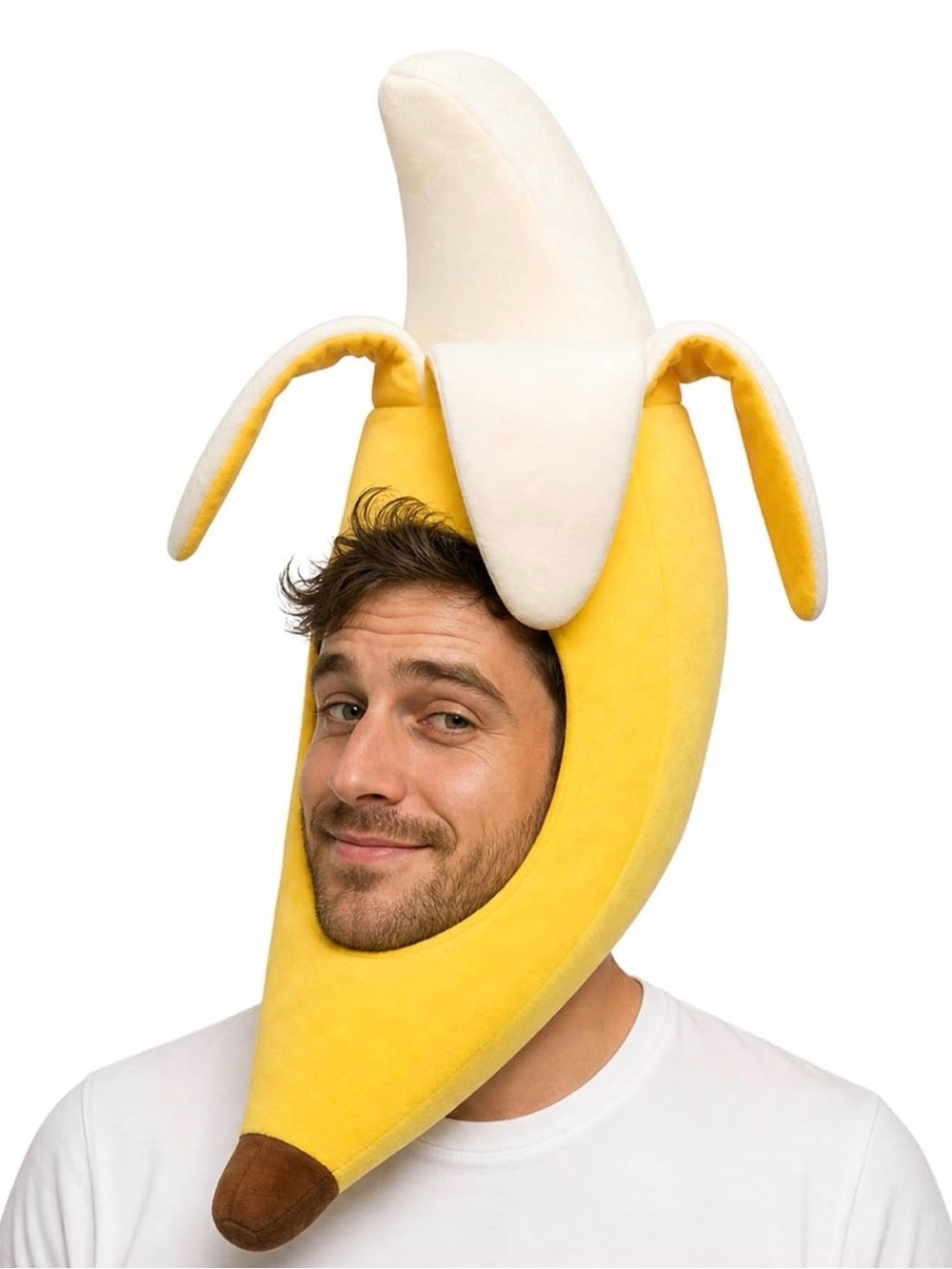 Yellow Plush Banana Party Hat - Fun Fruit Costume Hat